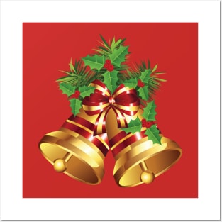 Golden Christmas Bell Posters and Art